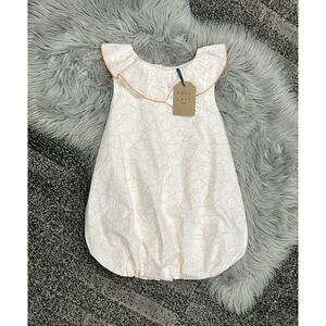 Coco Au Lait White Geometric Patterned Balloon Skirt Dress Size‎ 2T